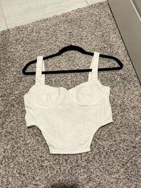 Zara White Denim Corset